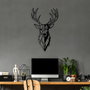 Wallity Red Deer 2 Escultura de pared de metal negra